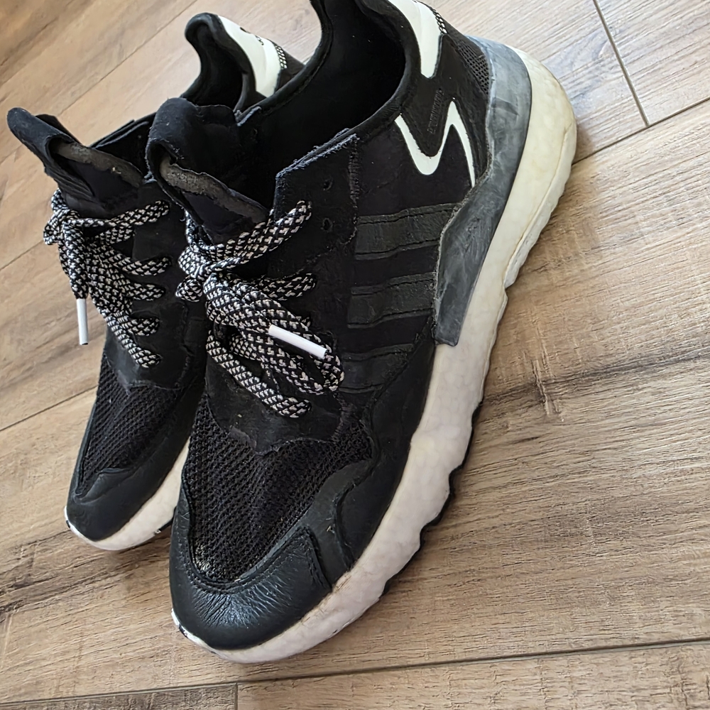 adidas Black and White Athletic Shoes